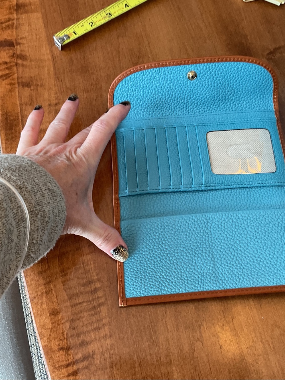 Dooney & Bourke Sky Blue pebble Drawstring Bucket Bag with Matching Wallet - Picture 12 of 15